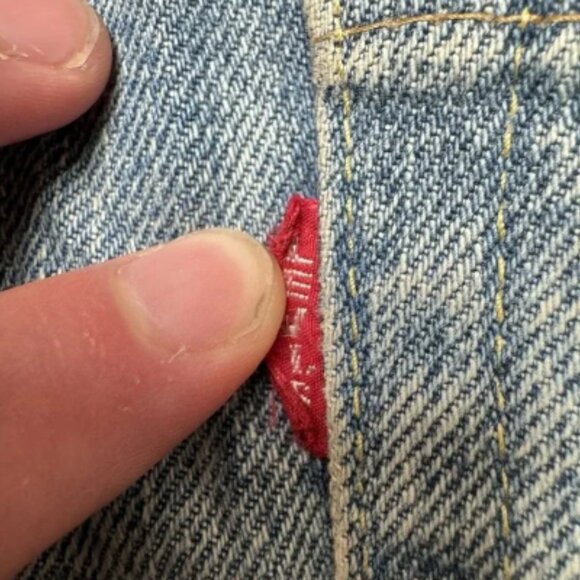 Levis 501xx Jeans Men 34x34 Blue Big E LVC Redline Selvedge Washout Fits 36x28 - Picture 5 of 9